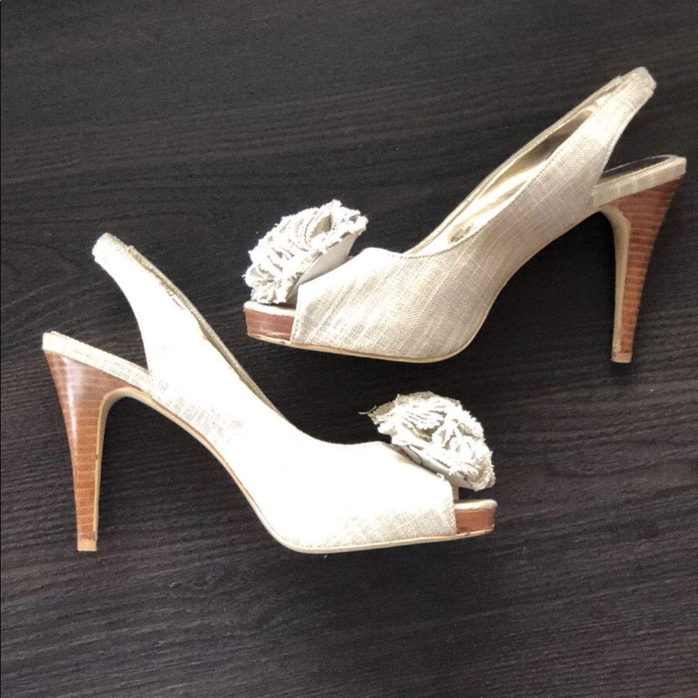WHBM Carissa Peep Toe SlingBack Heels